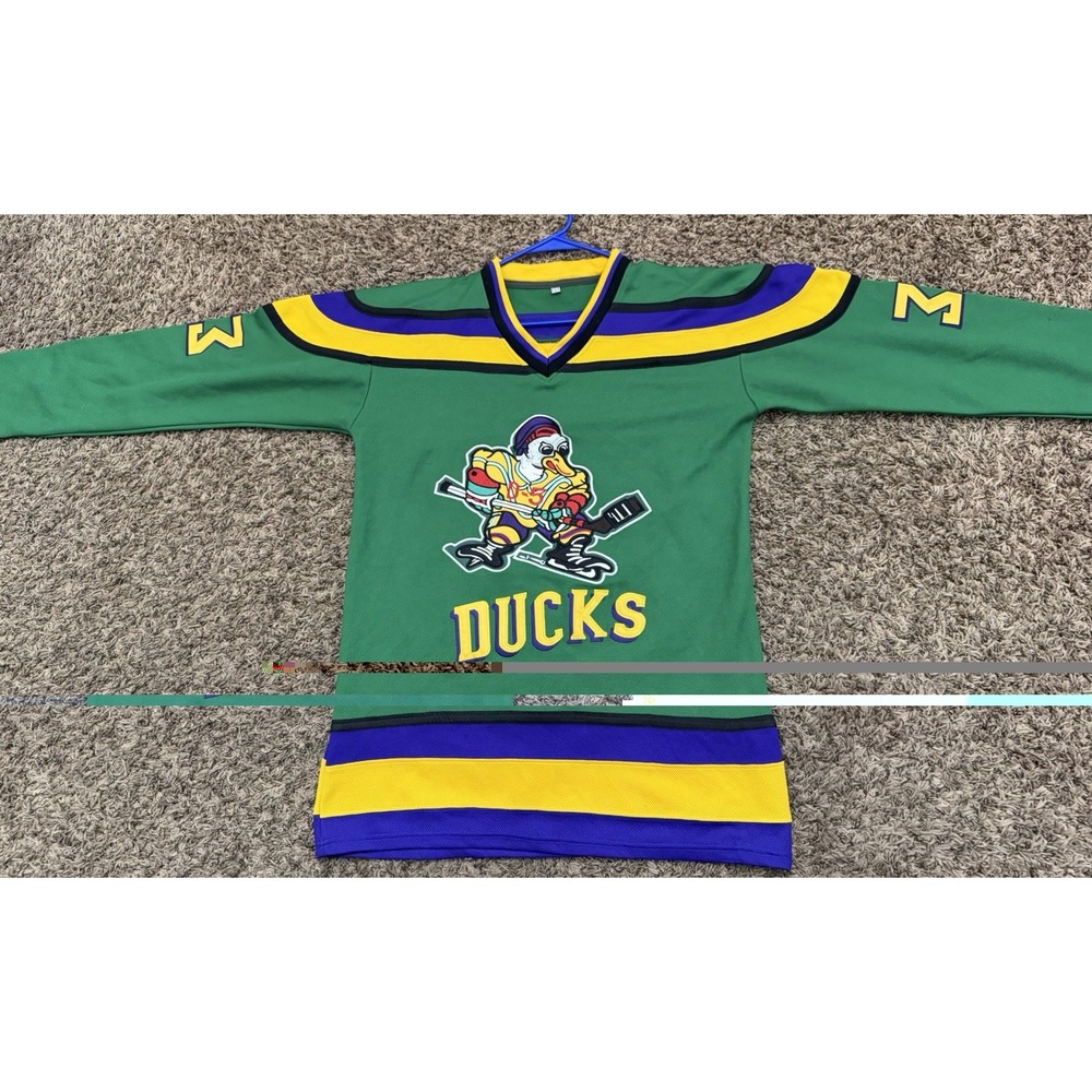 Mighty Ducks Movie Replica Jersey #33 Goldberg Stitched Green Adult Size Small